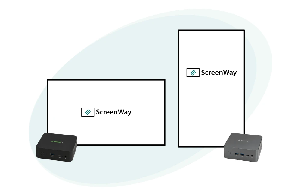 ScreenWay Hardware – Horizontal Display, Vertical Display, Android TV Box, Mini-PC ScreenWay Hardware – Horizontal Display, Vertical Display, Android TV Box, Mini-PC