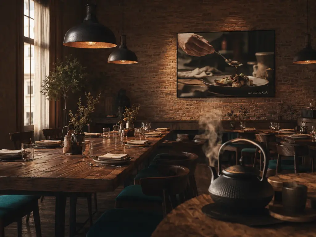 Screens im Gastraum mit Entertainment-Content